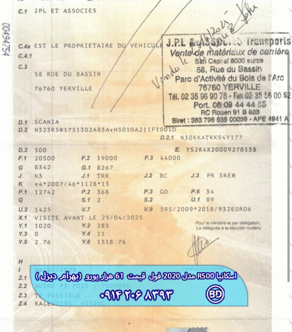 کشنده اسکانیا R500 مدل 2020 فول کد 1565 - تصویر 5