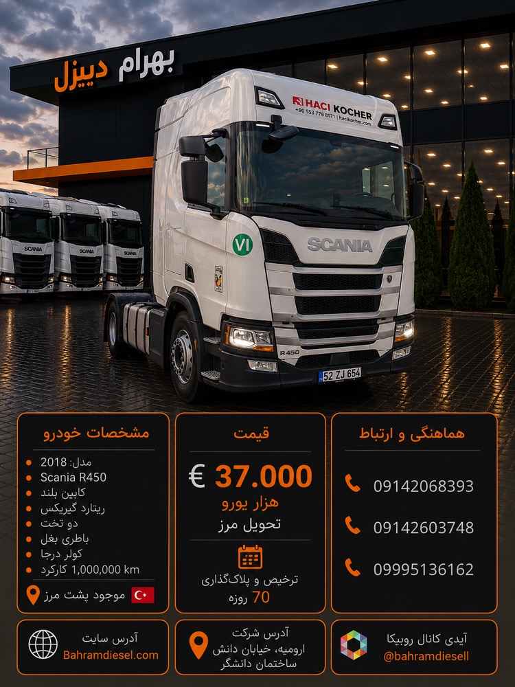 اسکانیا R450 مدل 2018 کد 2051
